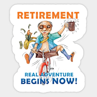 Retirement Journey: Money, Beer, and Freedom Sticker